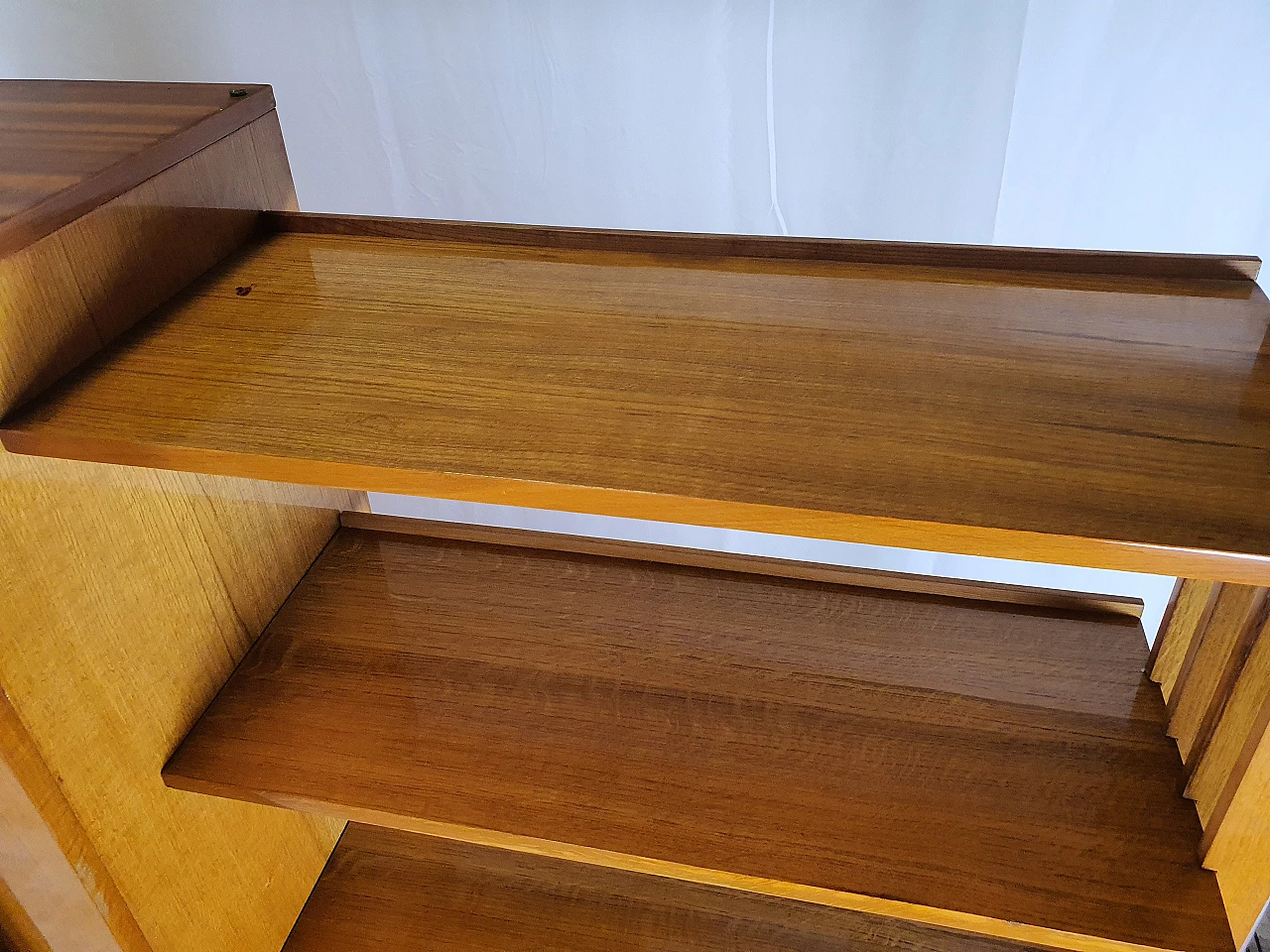 Beech wardrobe with bookcase, 1950s 21