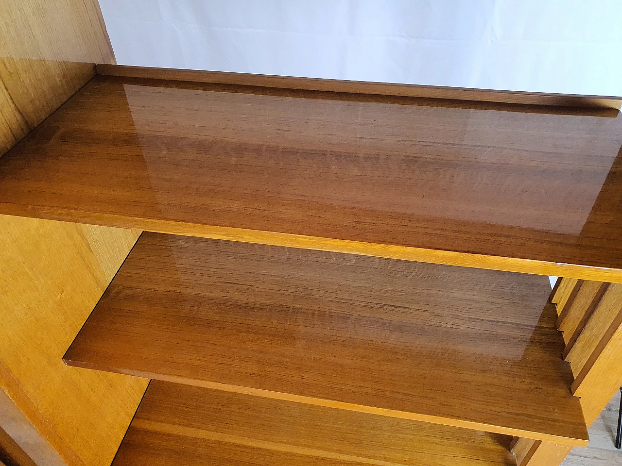 Beech wardrobe with bookcase, 1950s 22