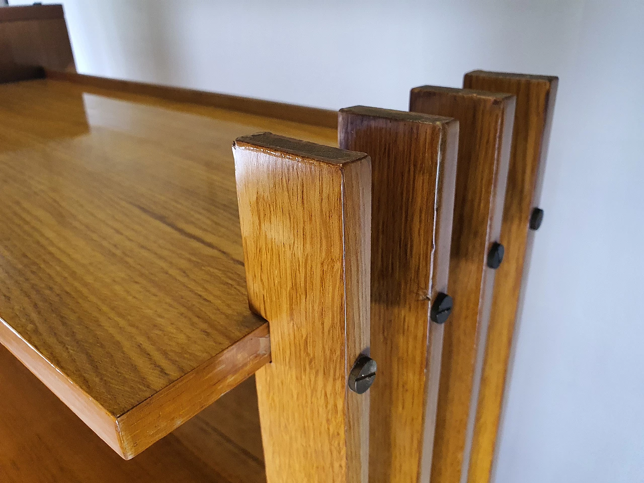 Beech wardrobe with bookcase, 1950s 25