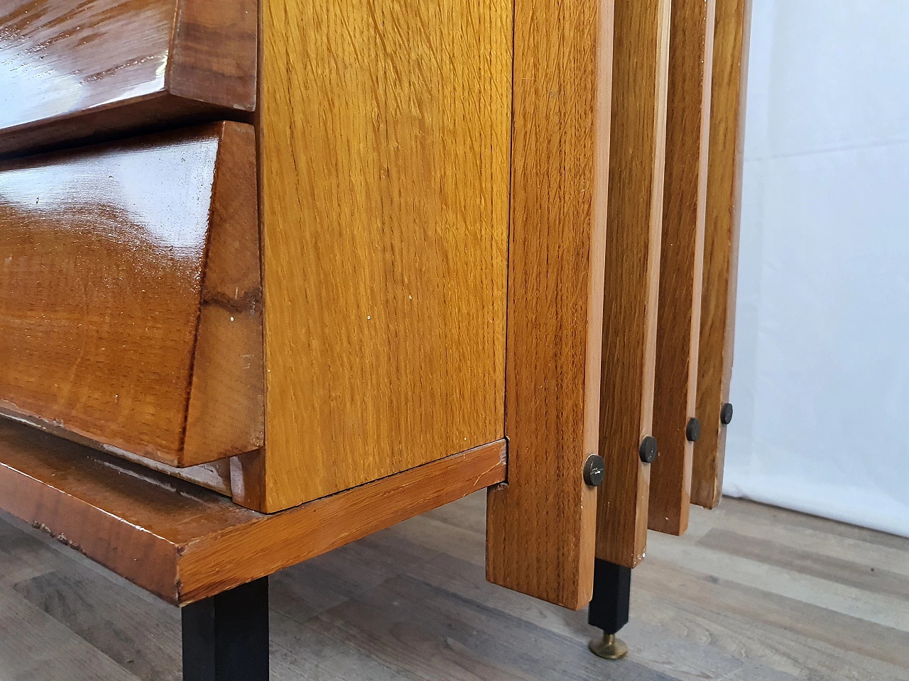 Beech wardrobe with bookcase, 1950s 29