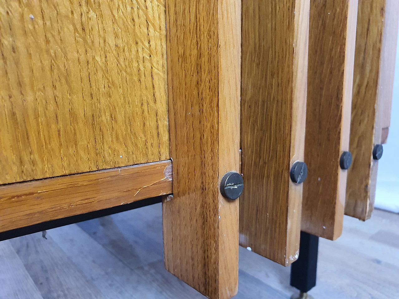 Beech wardrobe with bookcase, 1950s 30