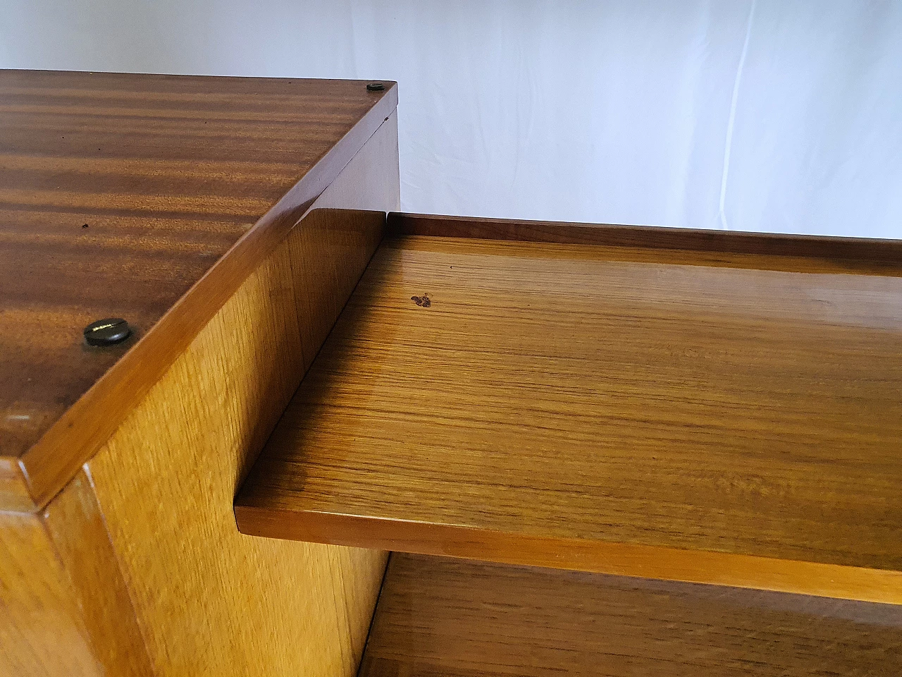 Beech wardrobe with bookcase, 1950s 38