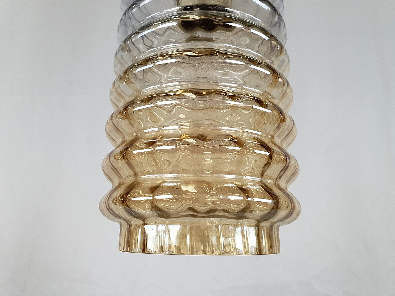 Tubular chandelier in glass and smoked glass, 1970s 5