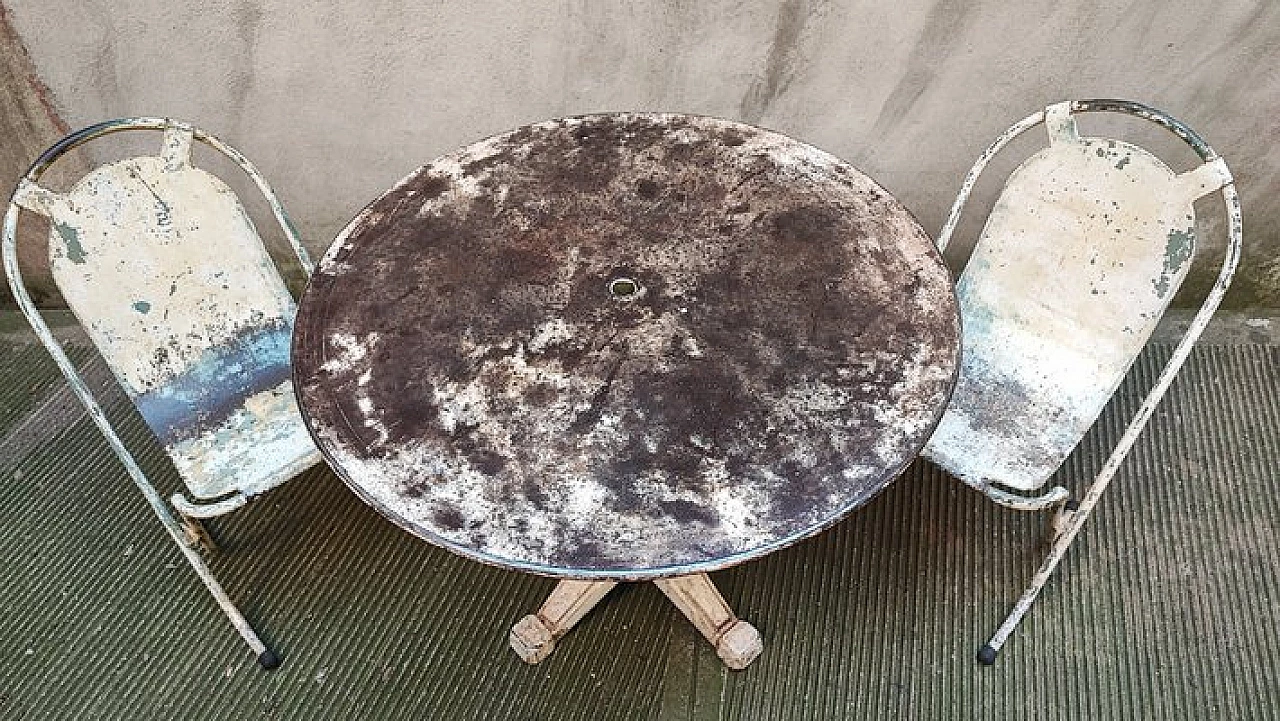 Metal garden table, 1940s 6