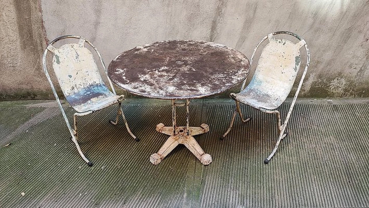 Metal garden table, 1940s 7