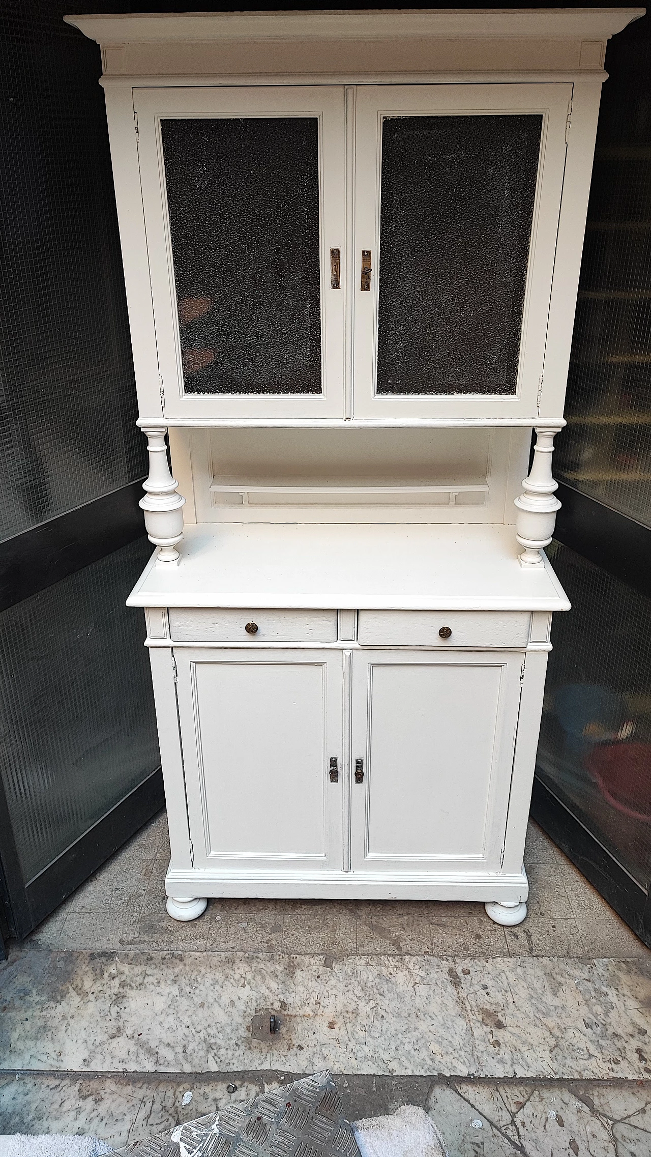 White painted wood sideboard, 1950s 1