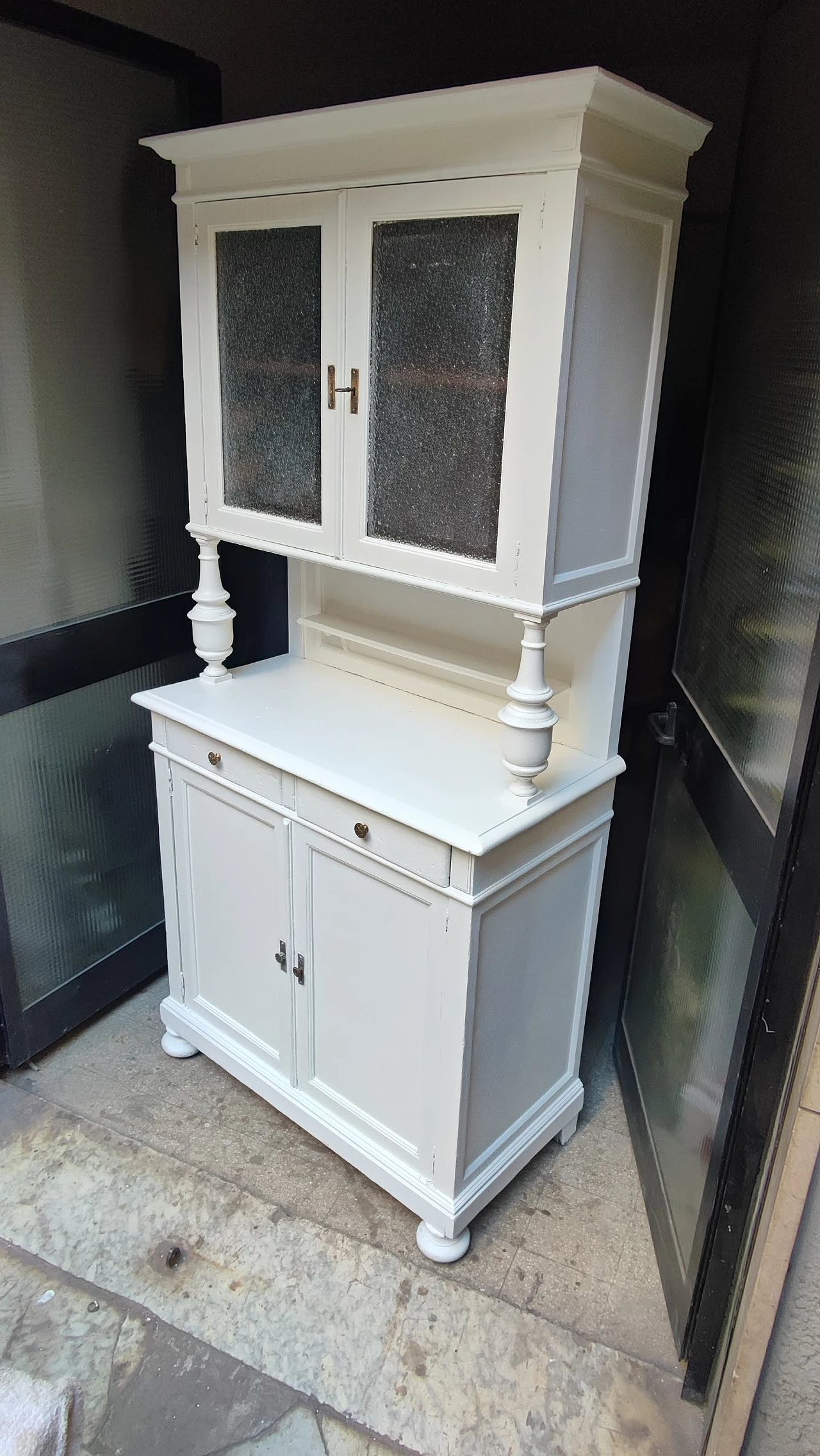 Credenza in legno verniciato bianco, anni '50 3