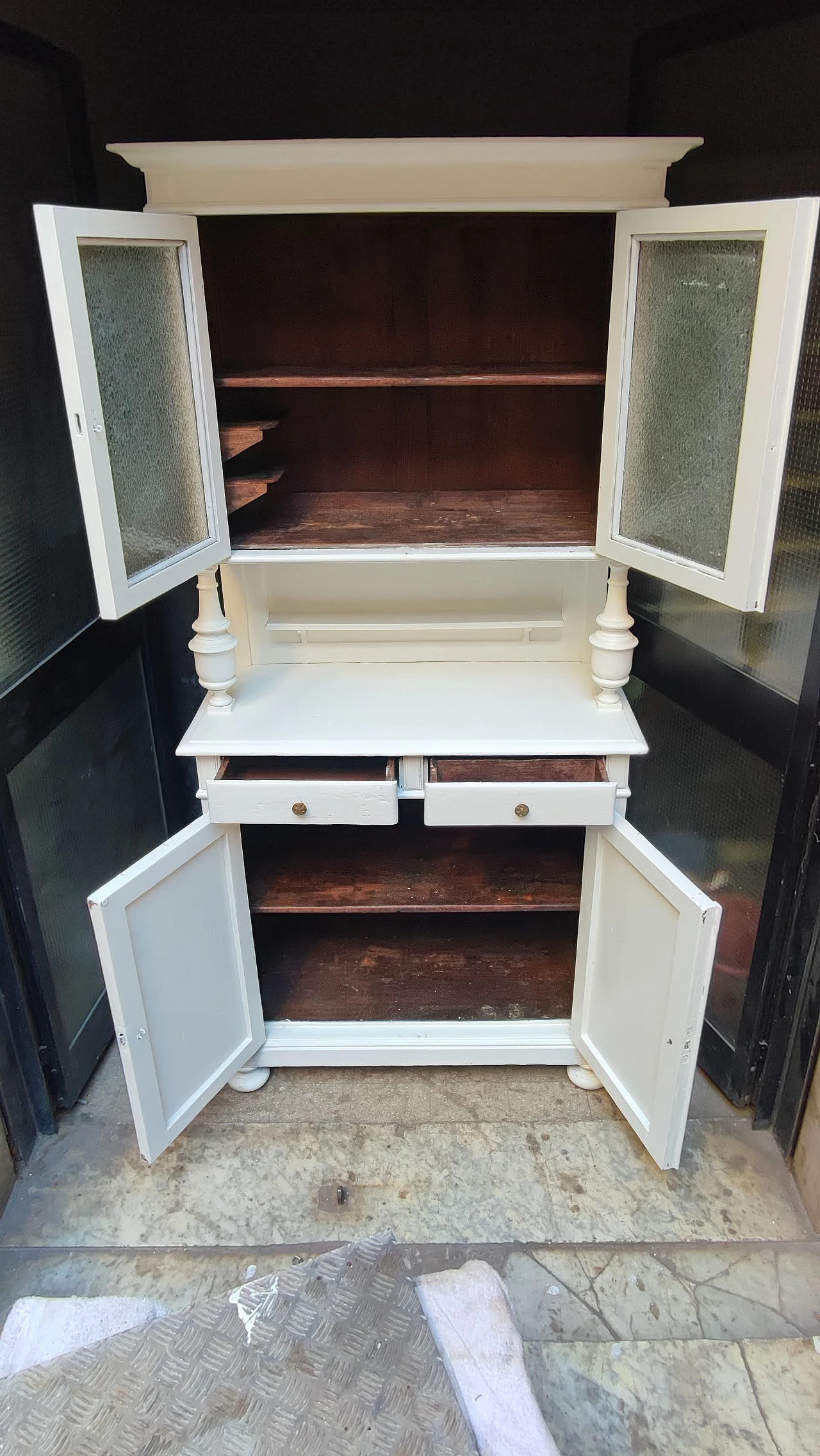 Credenza in legno verniciato bianco, anni '50 4