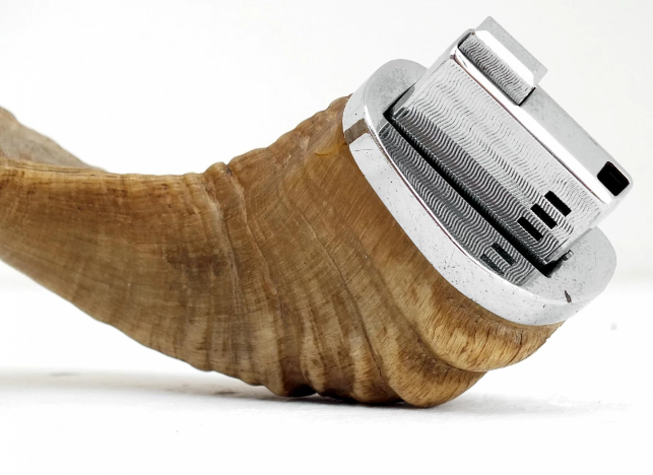 Horn table lighter by Werkstätte Carl Auböck, 1970s 5