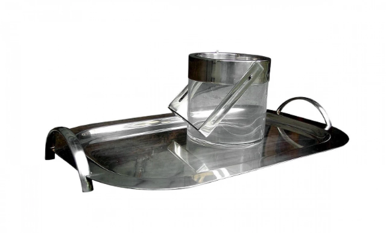 Tray and ice bucket by Lino Sabattini, 1970s 1