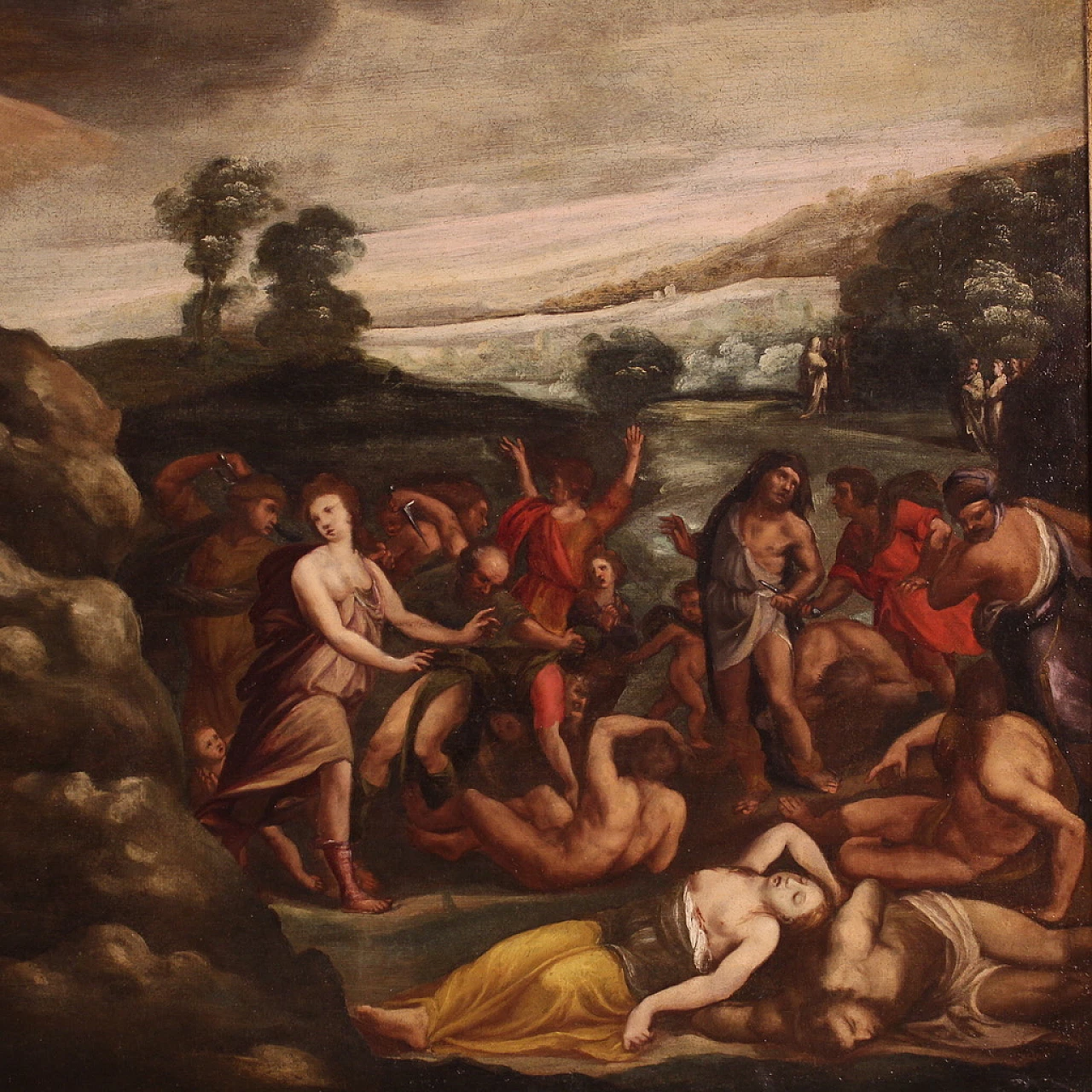 Painting of Moses receiving the Tables of the Law, oil on canvas, 17th century 5