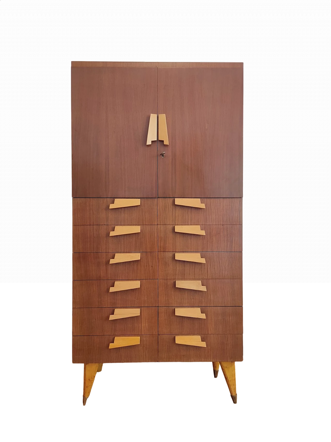 Tall sideboard with drawers and doors in the style of Gio Ponti, 1960s 9