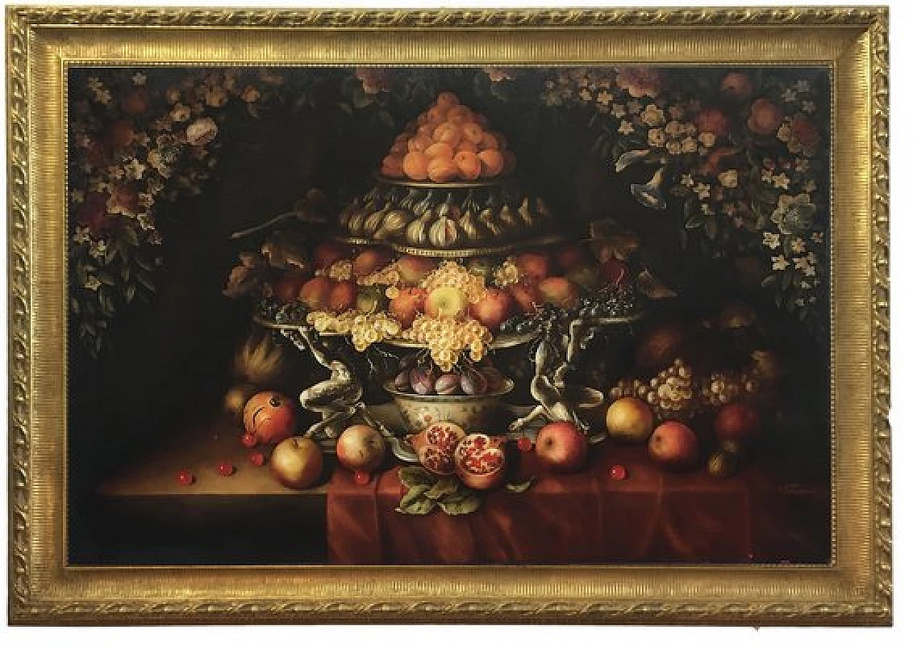 Carlo De Tommasi, Trionfo di frutta e fiori, olio su tela, 2008 1