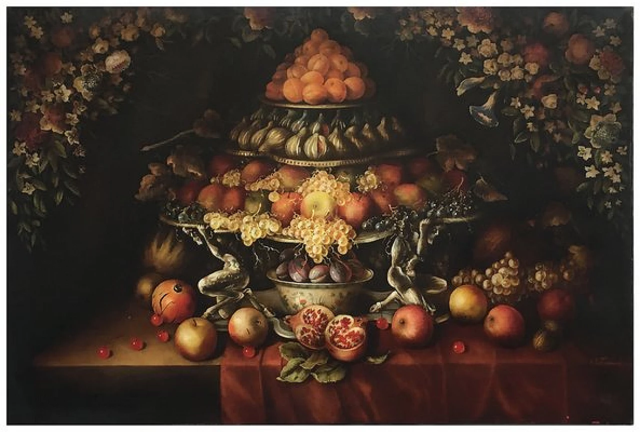 Carlo De Tommasi, Trionfo di frutta e fiori, olio su tela, 2008 2