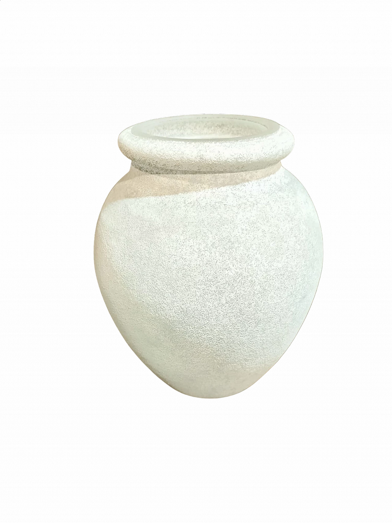 White glass Scavo vase by Seguso, 1980s 6