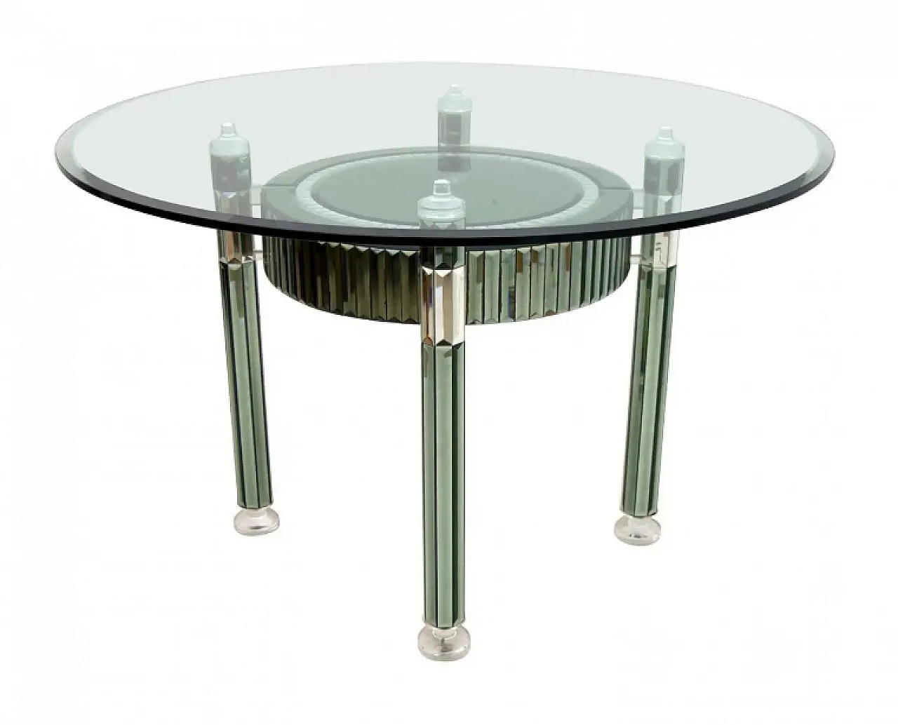 Mirrored crystal dining table by Zelino Poccioni for Mp2, 1980s 1