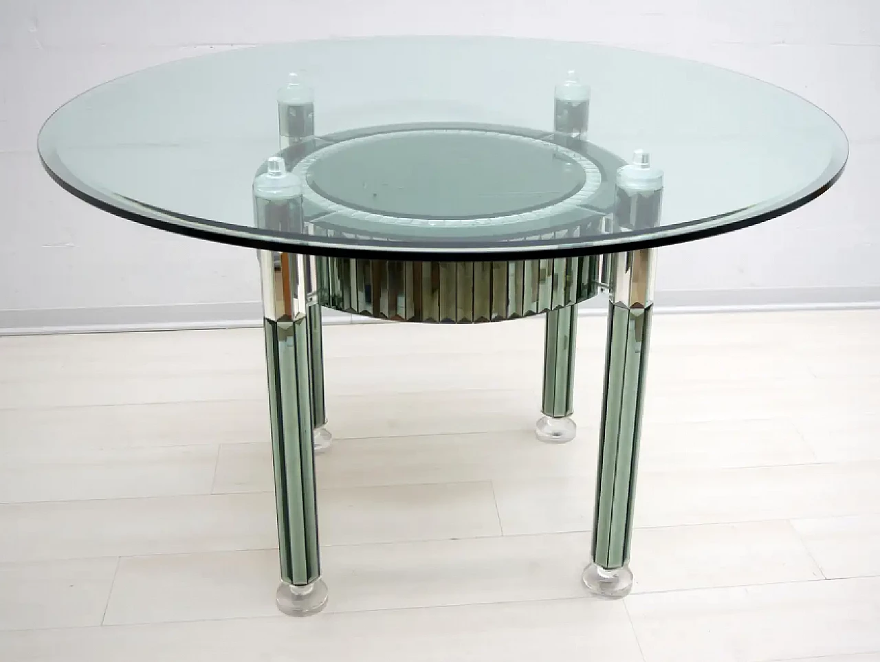 Mirrored crystal dining table by Zelino Poccioni for Mp2, 1980s 2