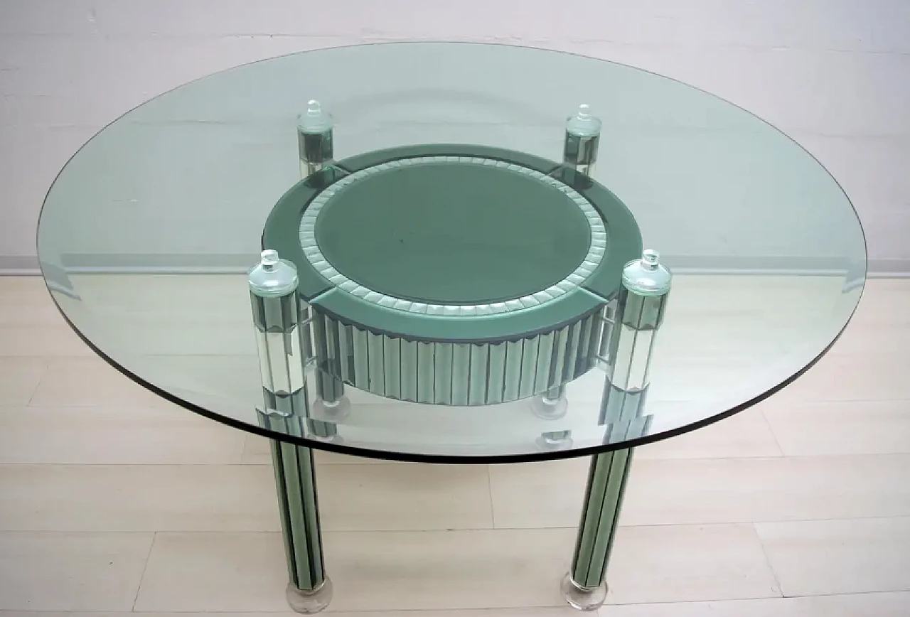 Mirrored crystal dining table by Zelino Poccioni for Mp2, 1980s 3