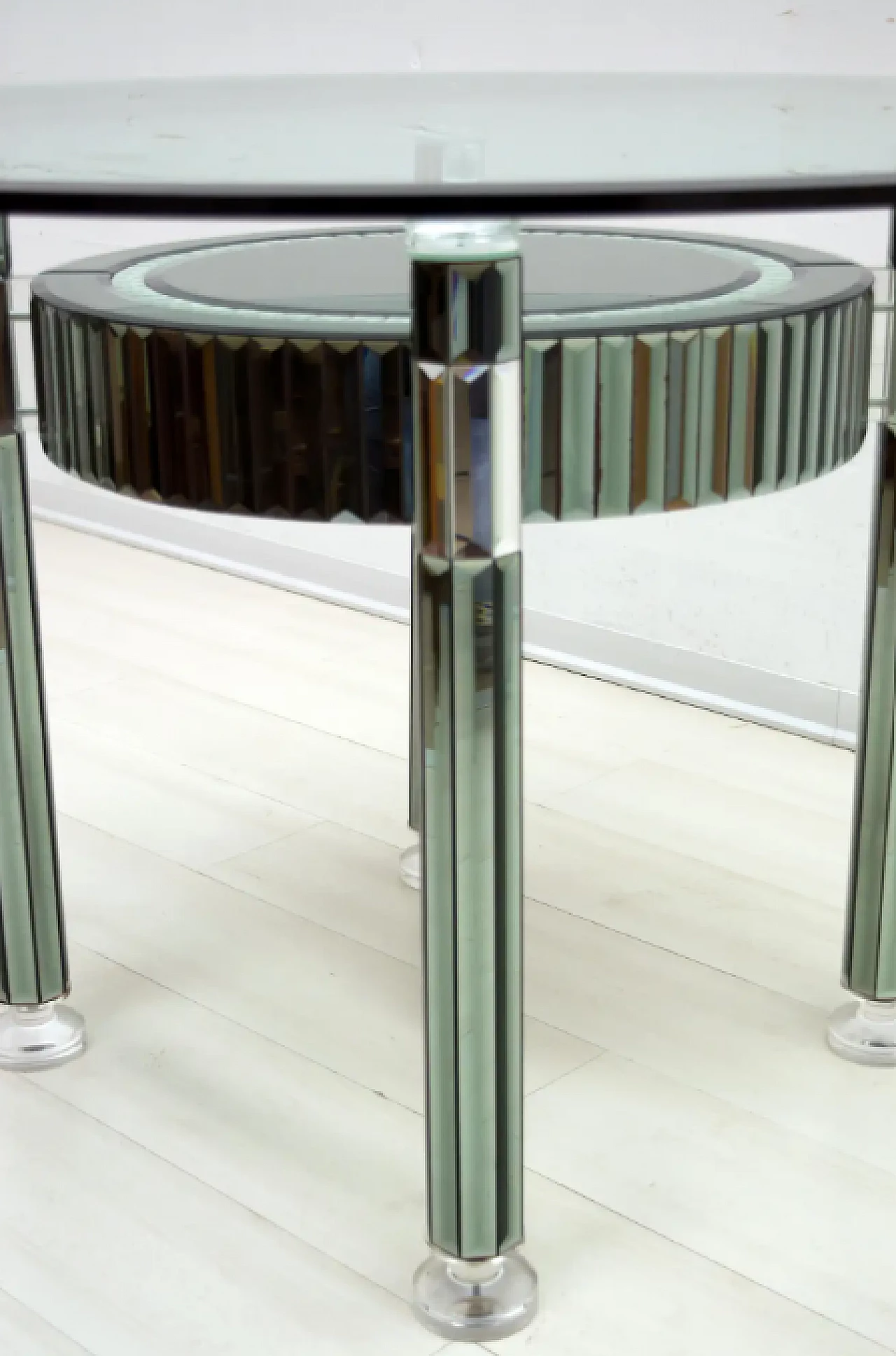 Mirrored crystal dining table by Zelino Poccioni for Mp2, 1980s 7