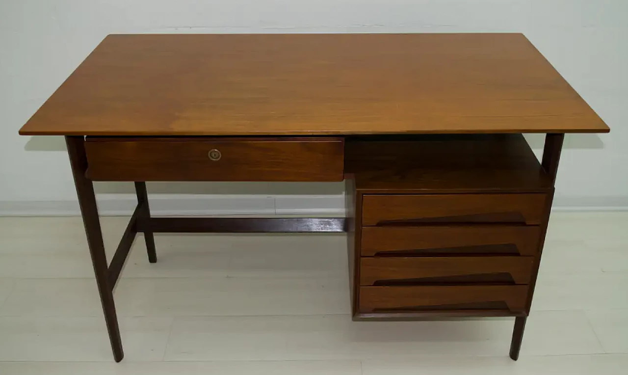 Desk with chair in teak wood by Vittorio Dassi, 1950s 3