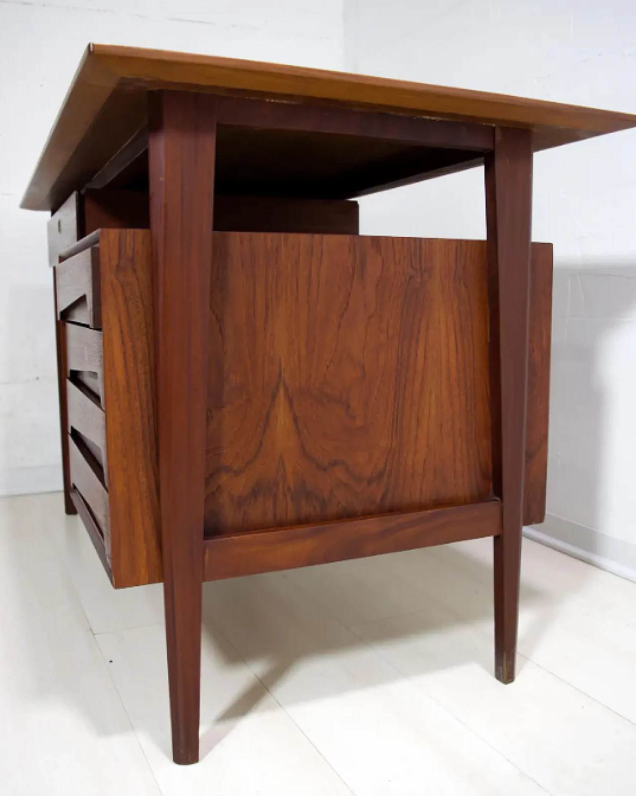 Desk with chair in teak wood by Vittorio Dassi, 1950s 6