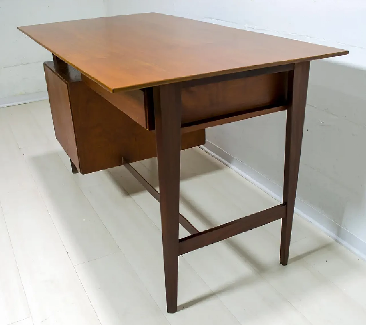 Desk with chair in teak wood by Vittorio Dassi, 1950s 9