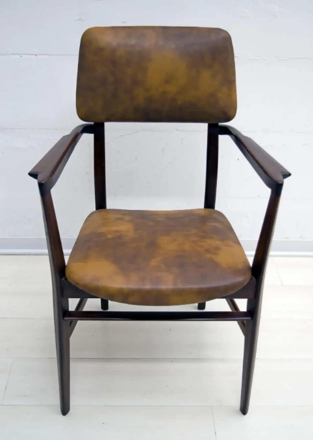 Desk with chair in teak wood by Vittorio Dassi, 1950s 11