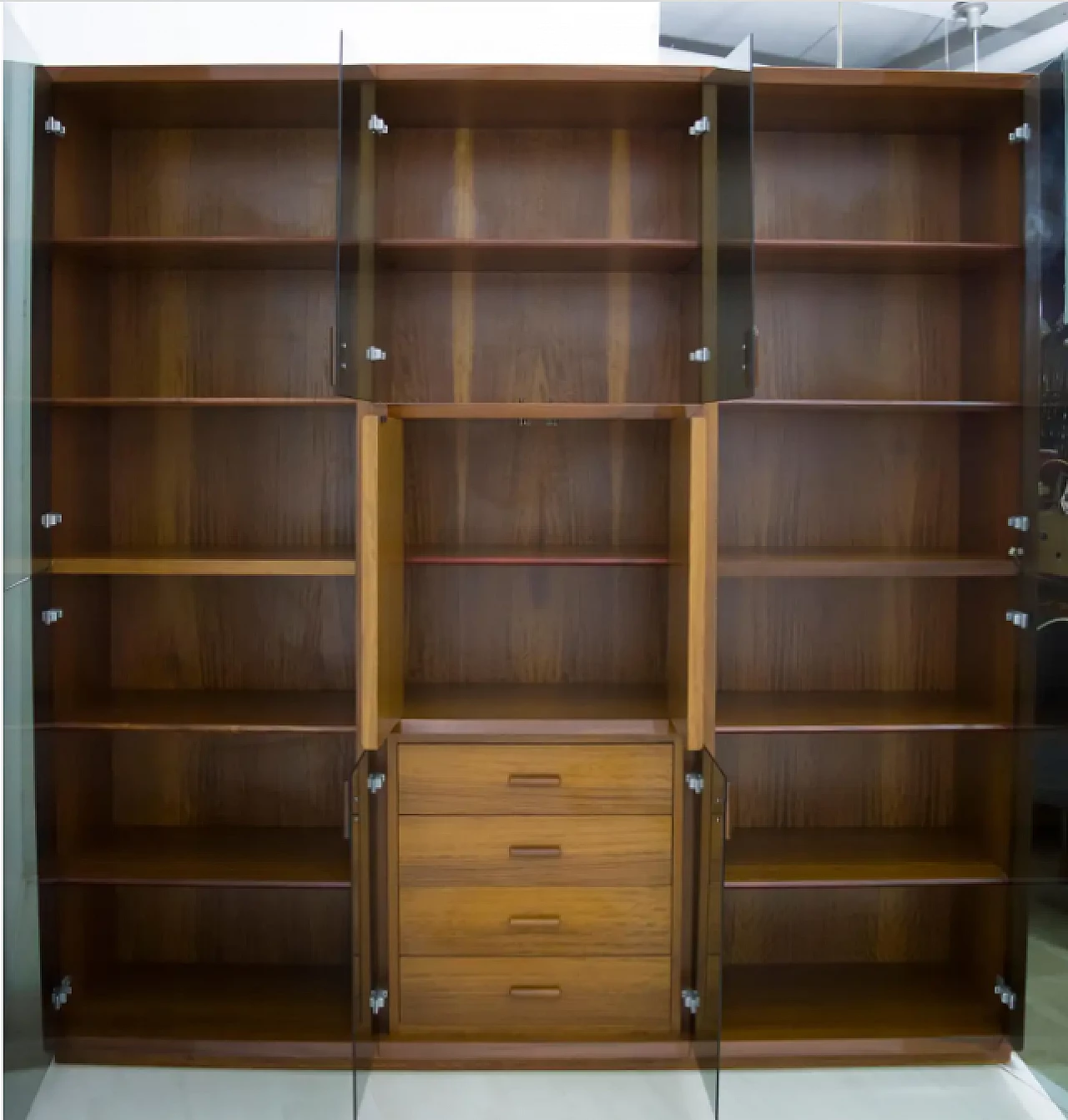 Paganini bar cabinet in inlaid wood by Luciano Frigerio, 1970s 4