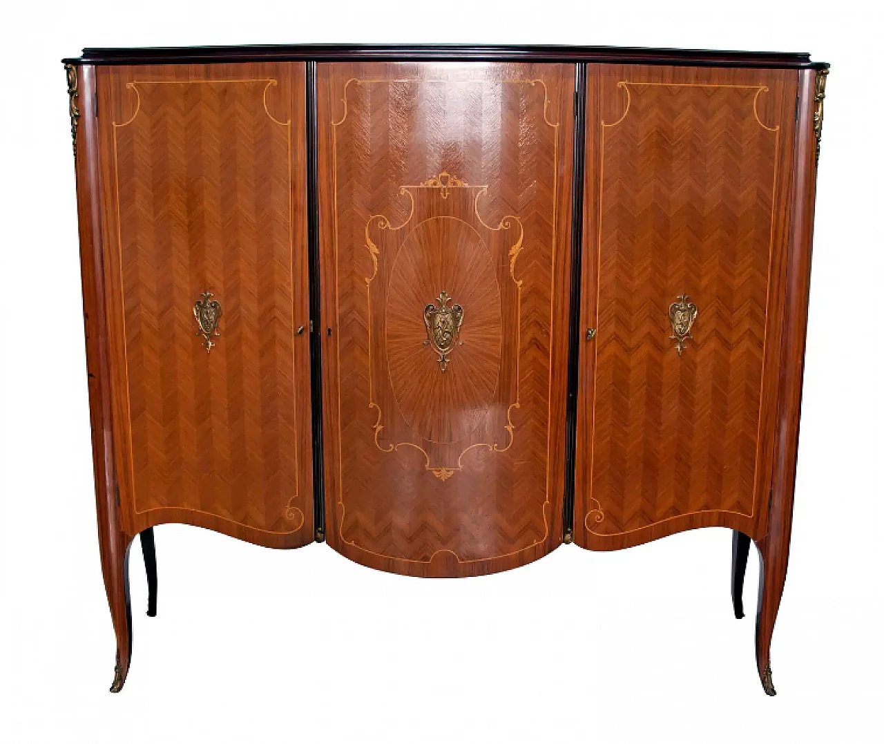 Walnut and poplar bar cabinet by Leopoldo Malberti, 1950s 1