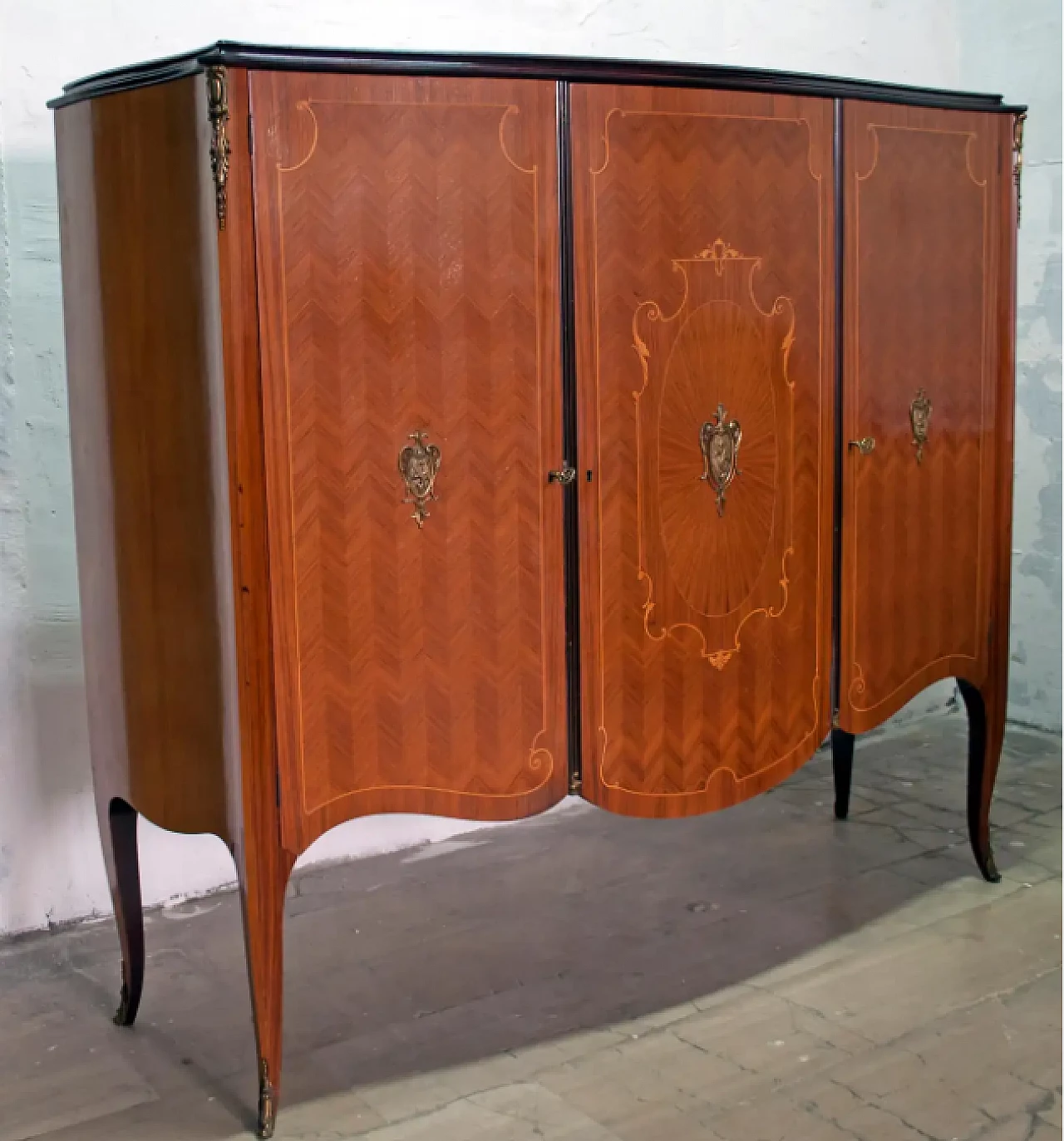 Walnut and poplar bar cabinet by Leopoldo Malberti, 1950s 2