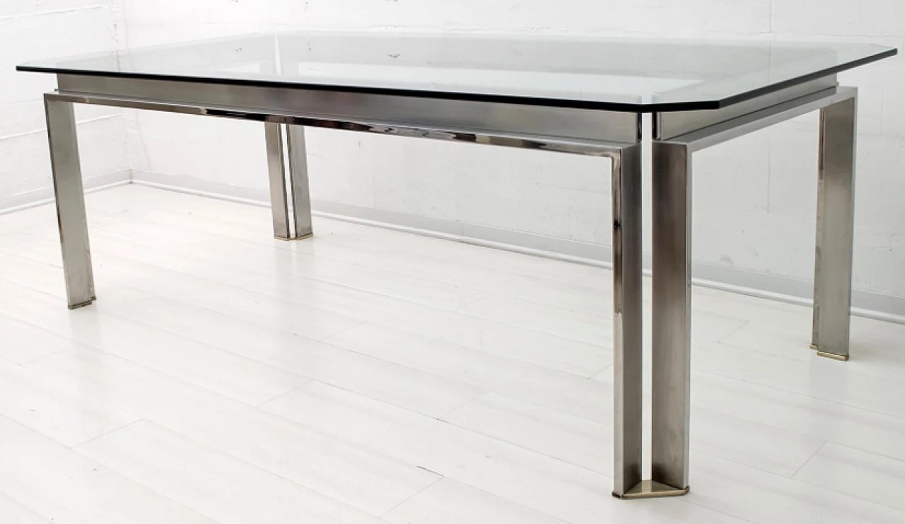 Steel and crystal table by Dada Industrial Design, 1970s 3