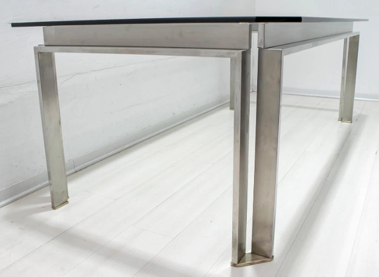 Steel and crystal table by Dada Industrial Design, 1970s 4