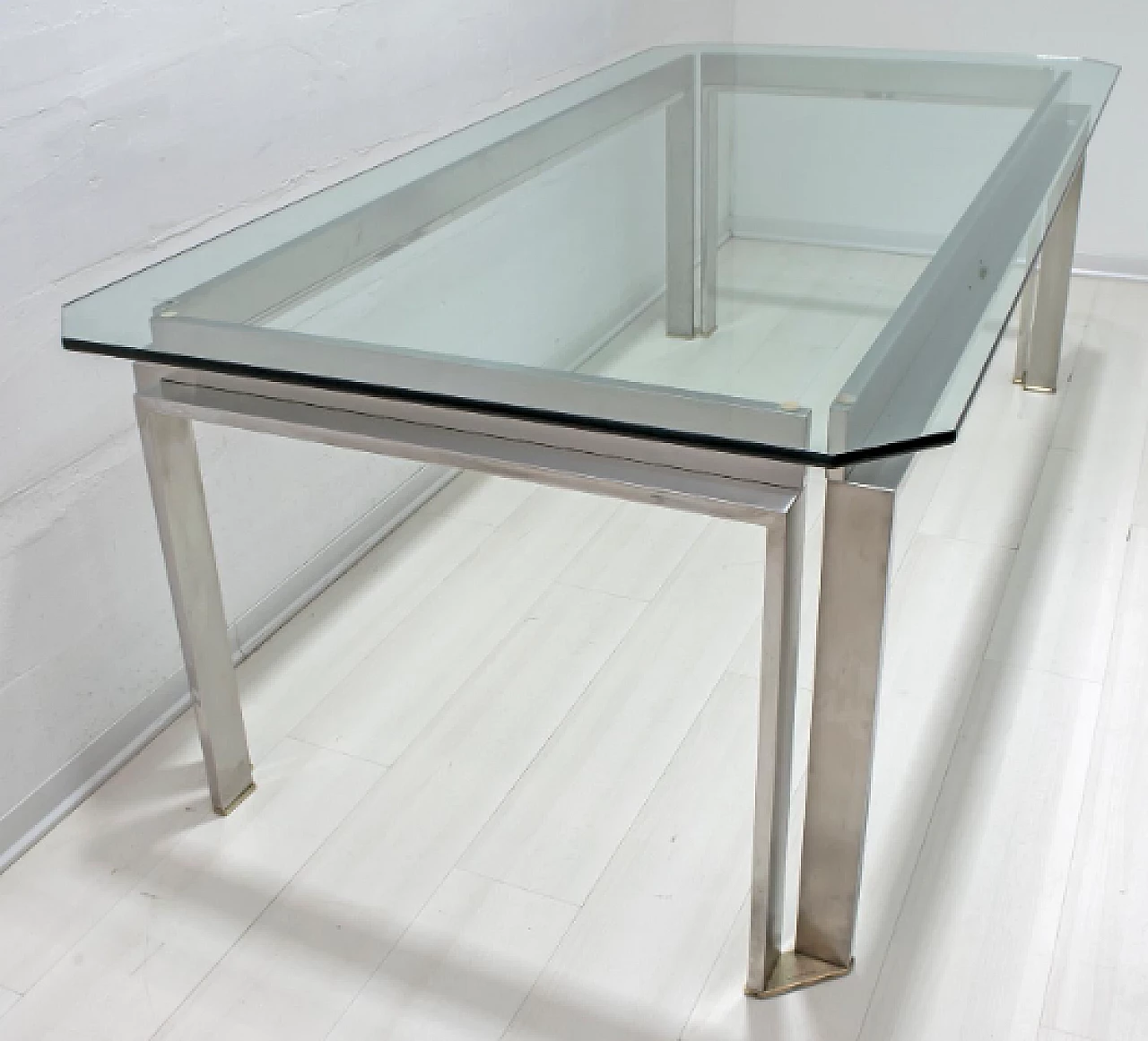 Steel and crystal table by Dada Industrial Design, 1970s 5