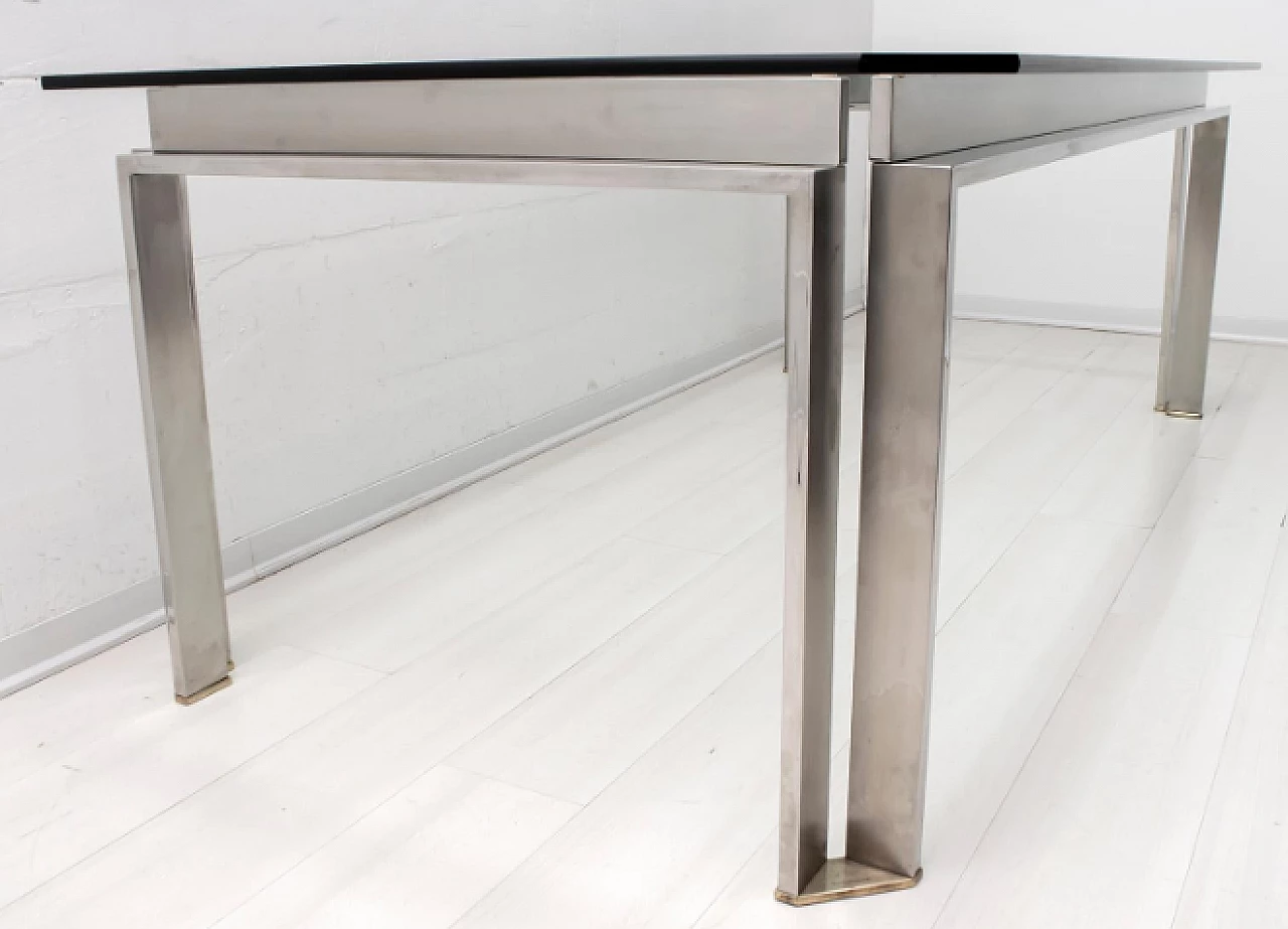 Steel and crystal table by Dada Industrial Design, 1970s 6