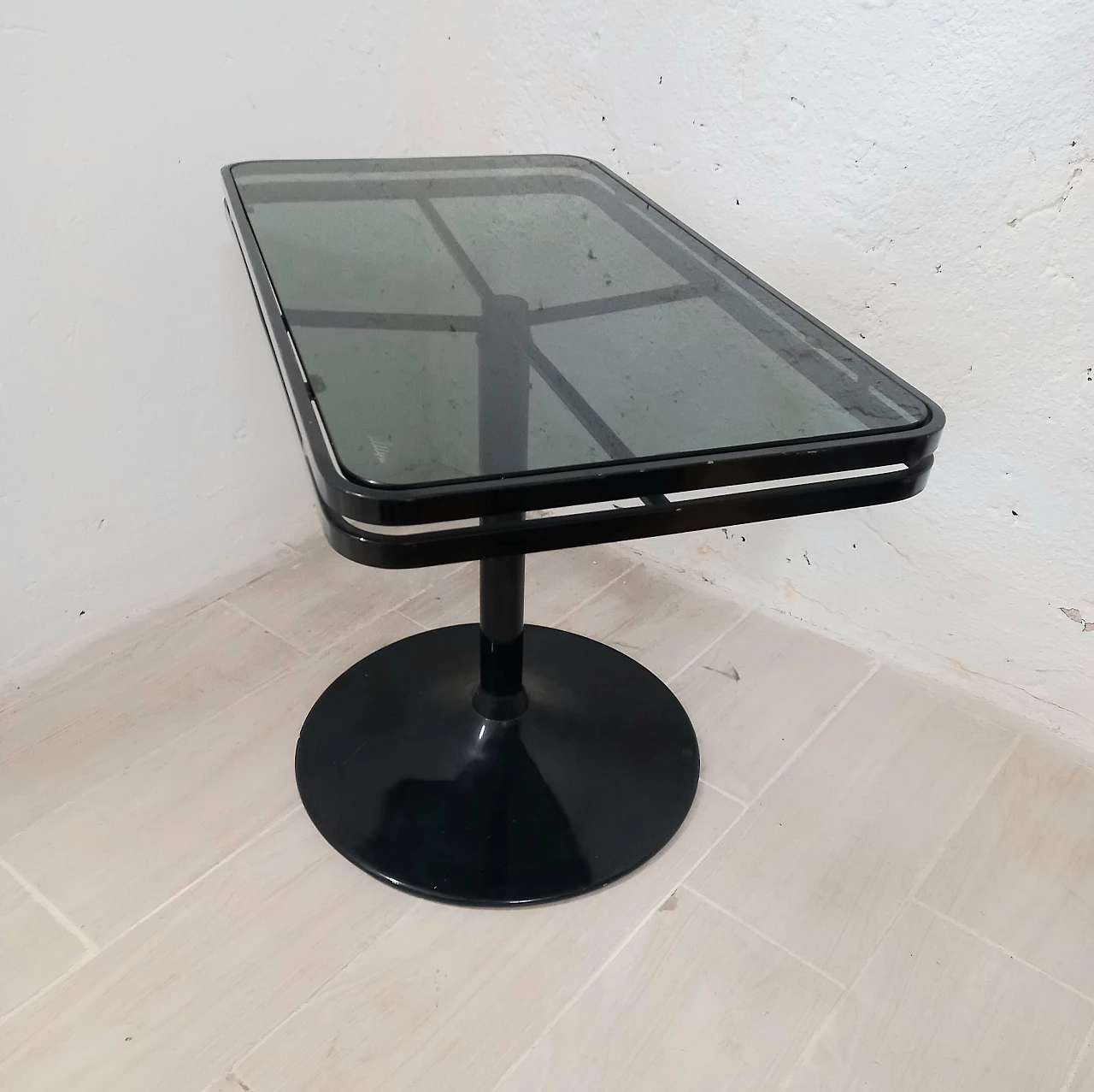 Metal and glass coffee table by Arredamenti Allegri Parma, 1980s 3