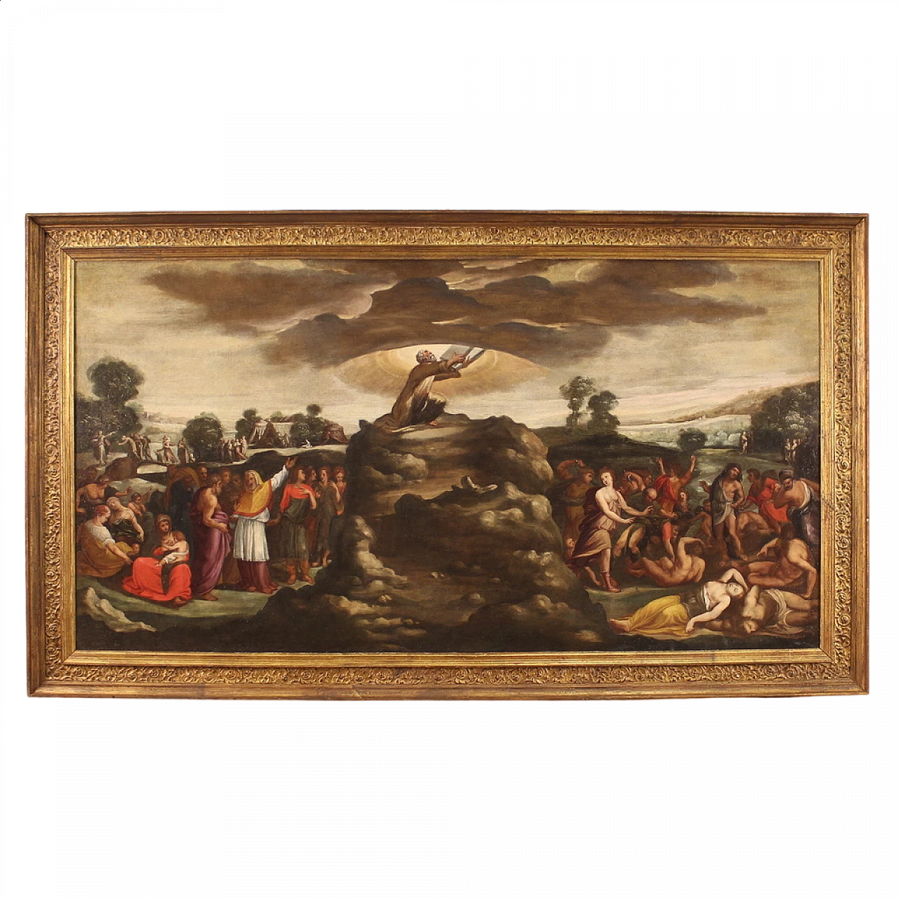 Painting of Moses receiving the Tables of the Law, oil on canvas, 17th century 13