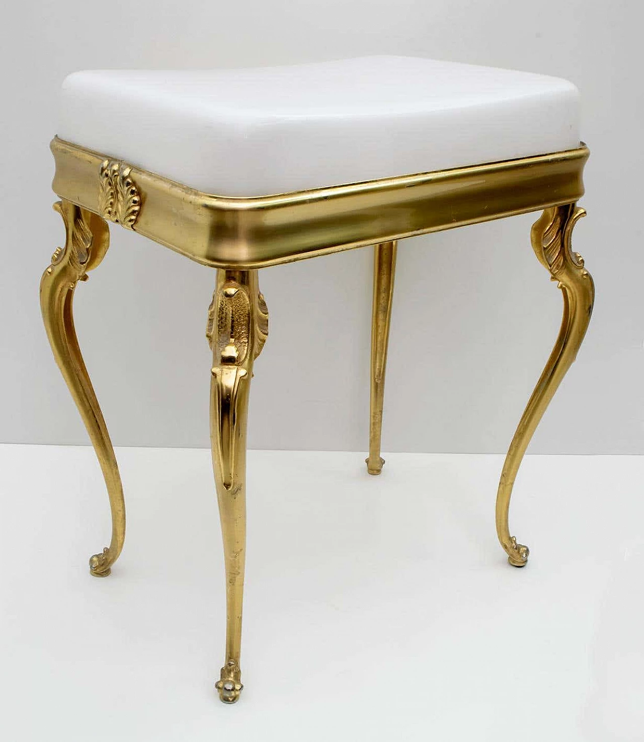 Brass and plexiglass stool, 1950s 2