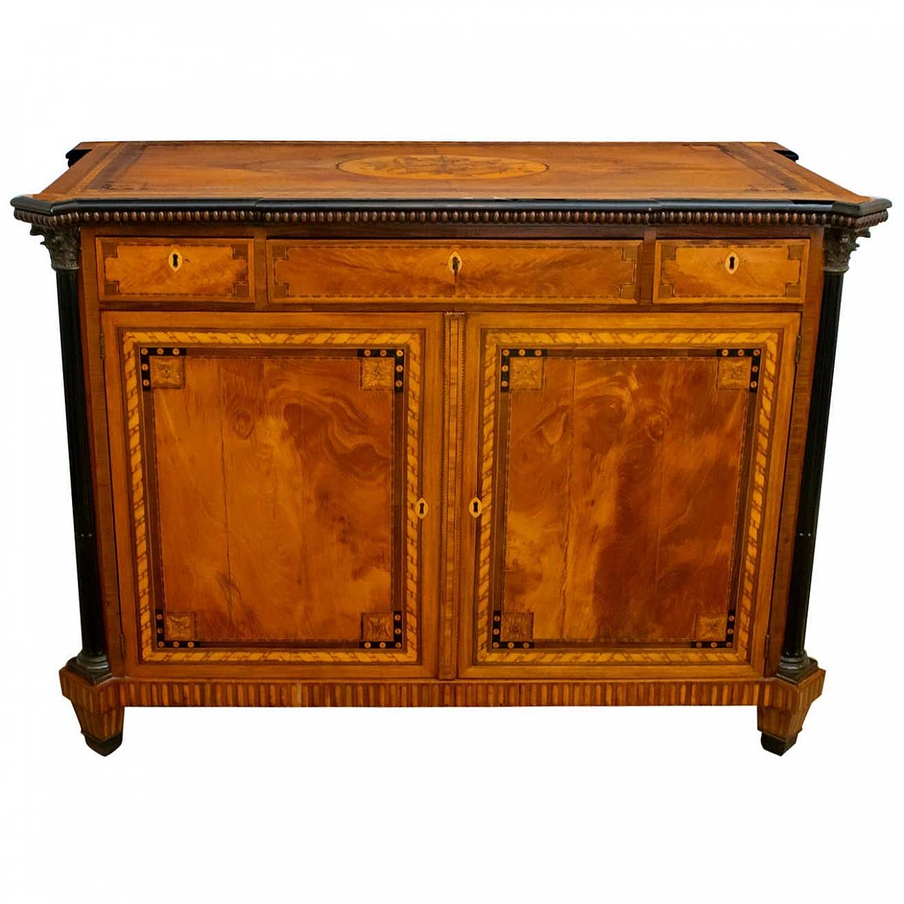 Napoleon III sideboard inlaid with geometric floral motifs, 1850 1