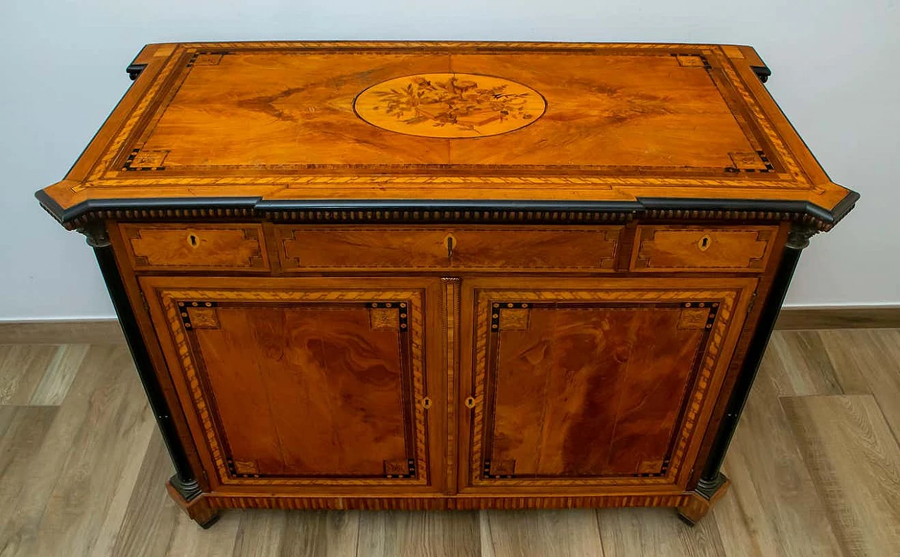 Napoleon III sideboard inlaid with geometric floral motifs, 1850 4