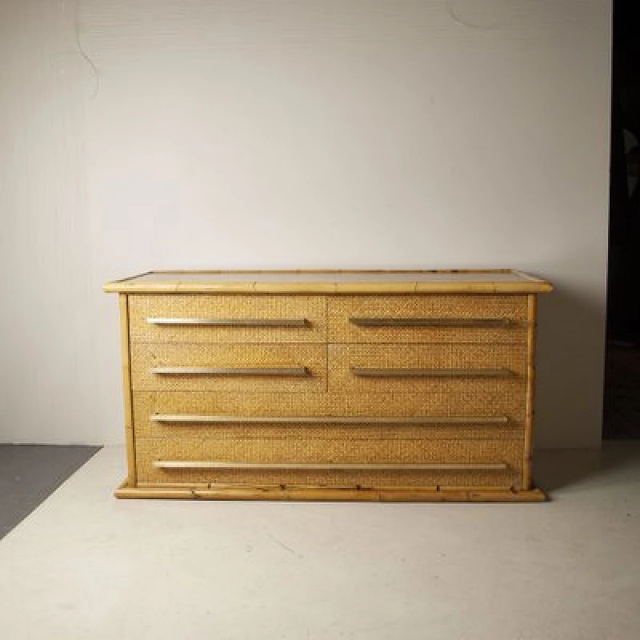 Bamboo and wicker dresser, 1960s 6