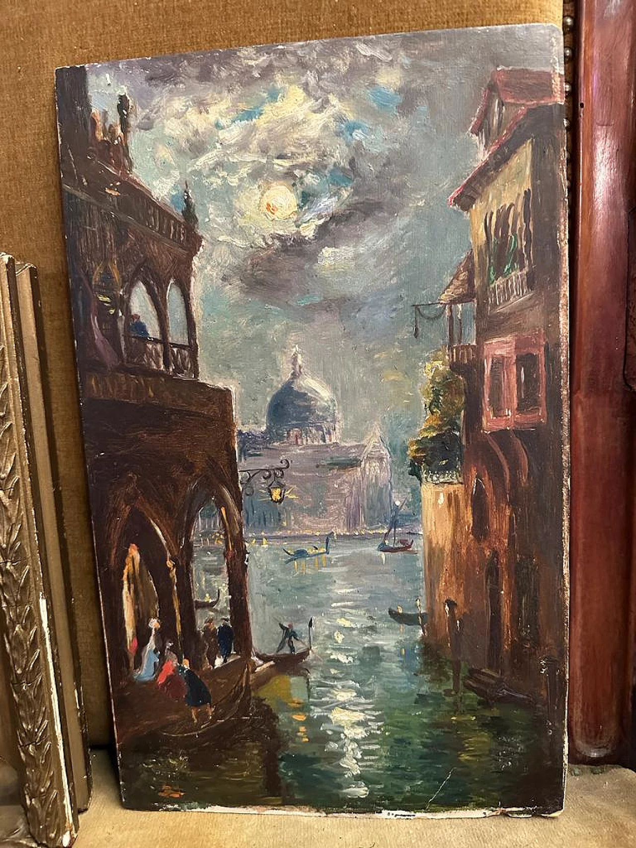 Glimpse of Venice, oil on cardboard 1