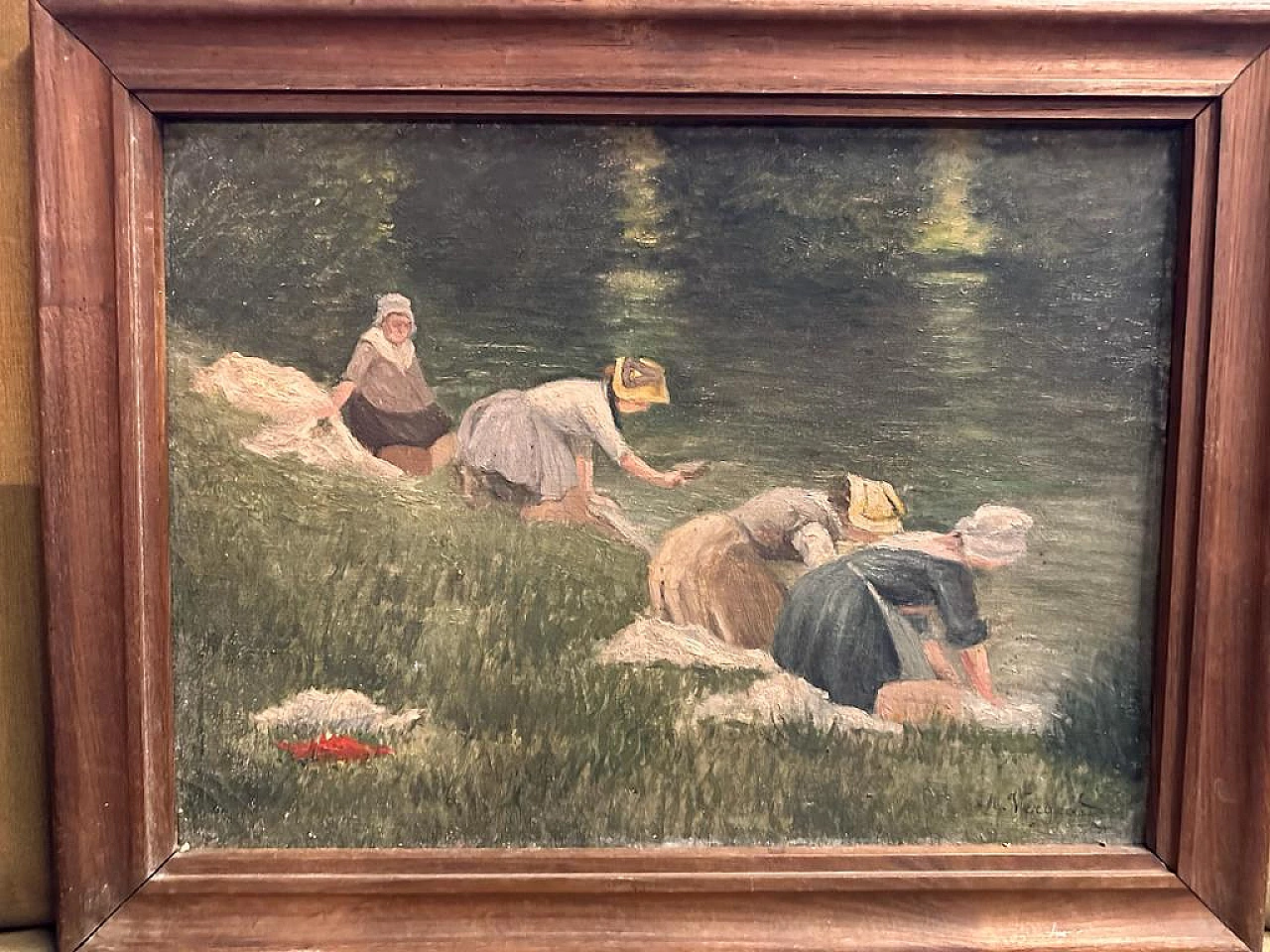 M. Vergeared, Washerwomen, oil on canvas 1