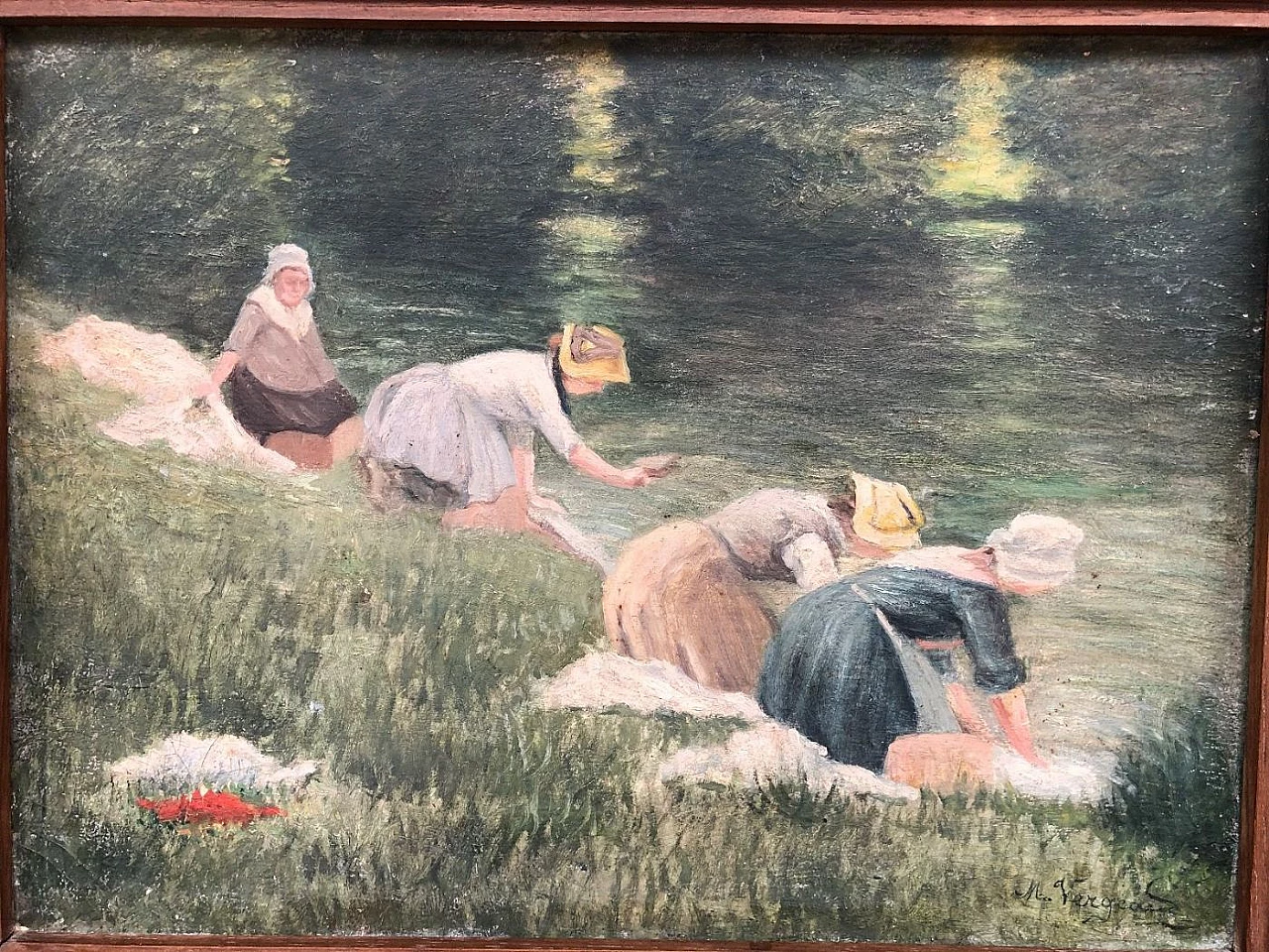 M. Vergeared, Washerwomen, oil on canvas 3