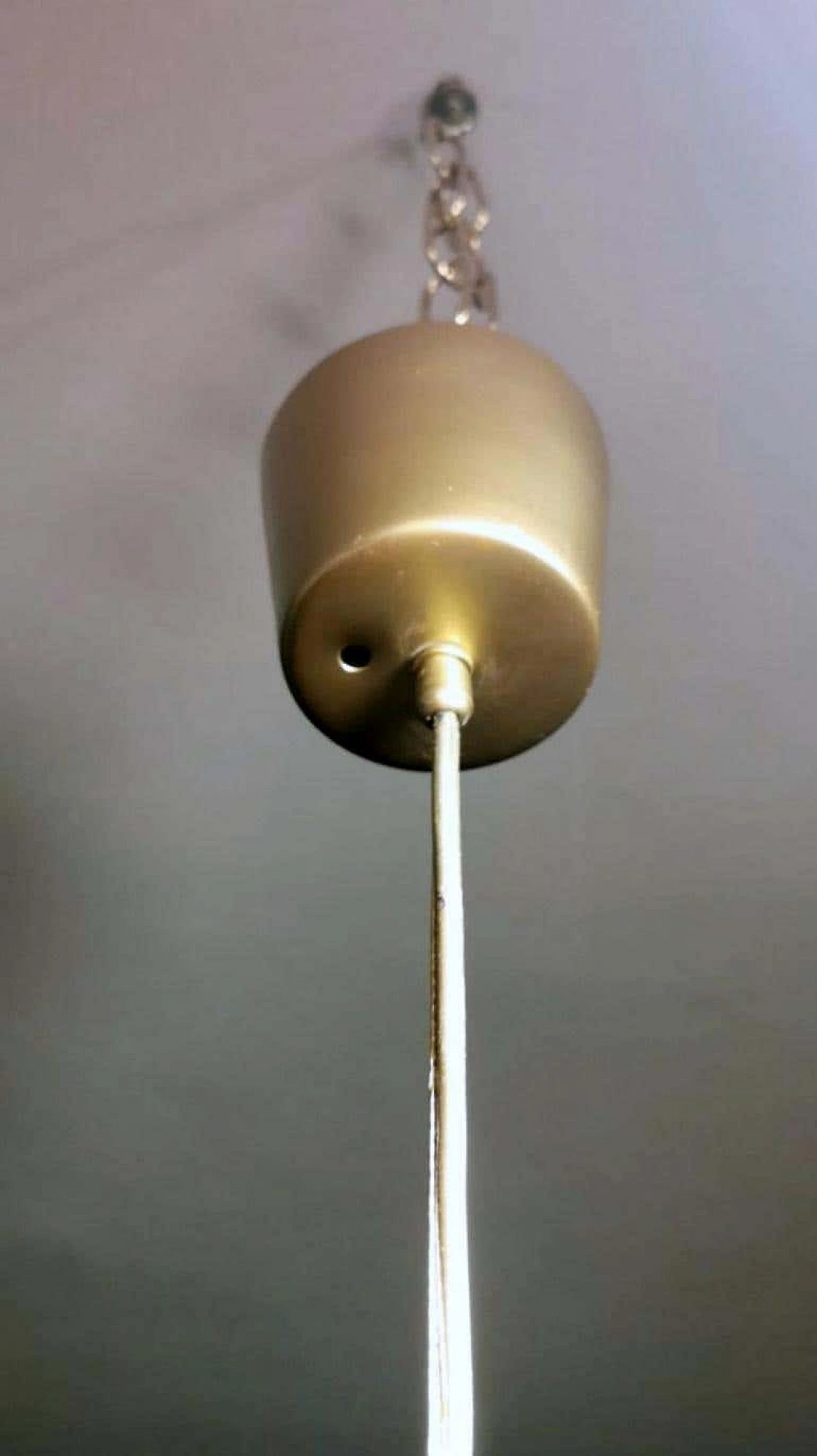 Satin-finished brass and Murano glass chandelier attributed to Mazzega, 1960s 17