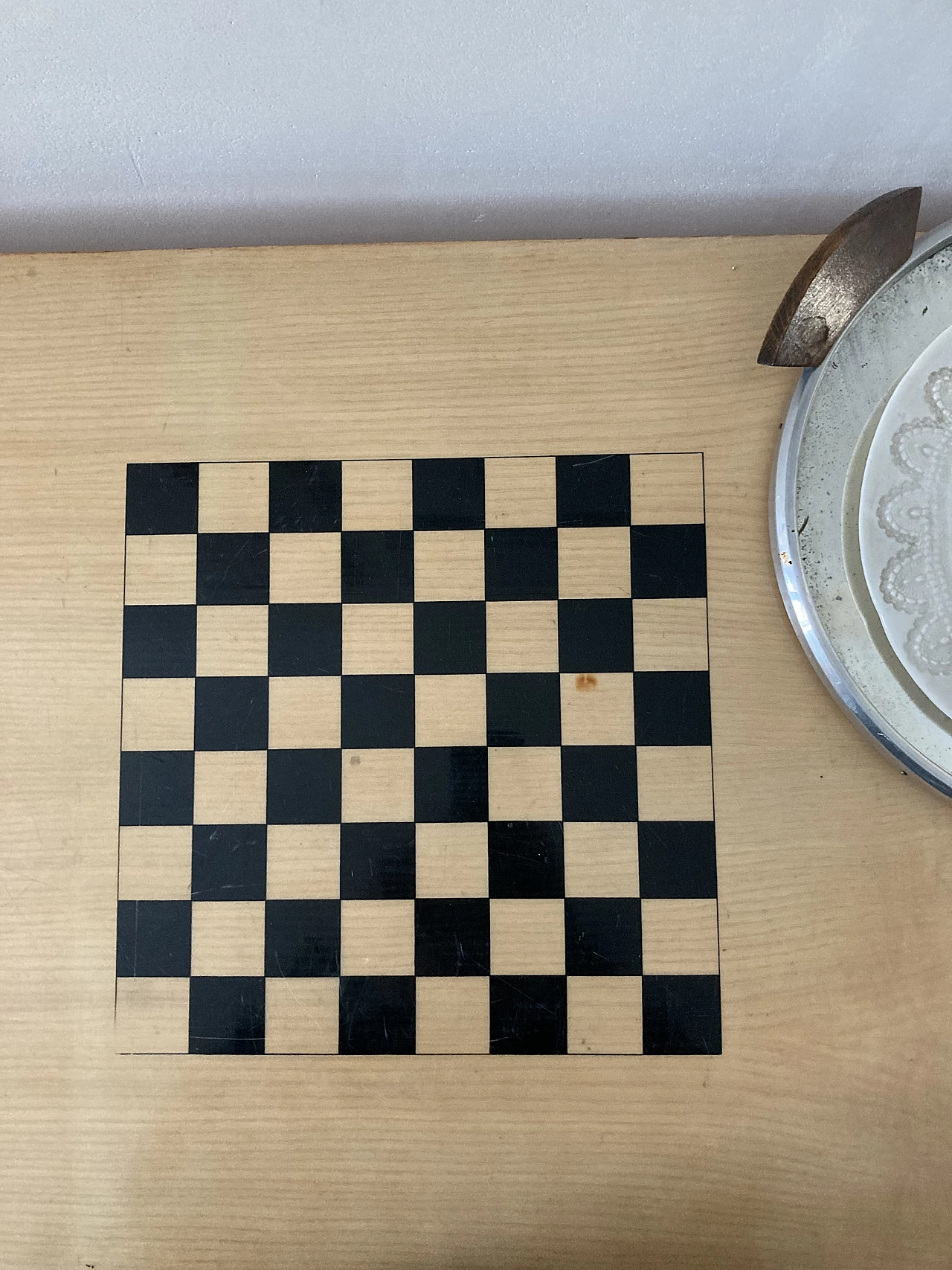 Mid-Century Silvio Cavatorta wooden desk with chessboard, 1955 4