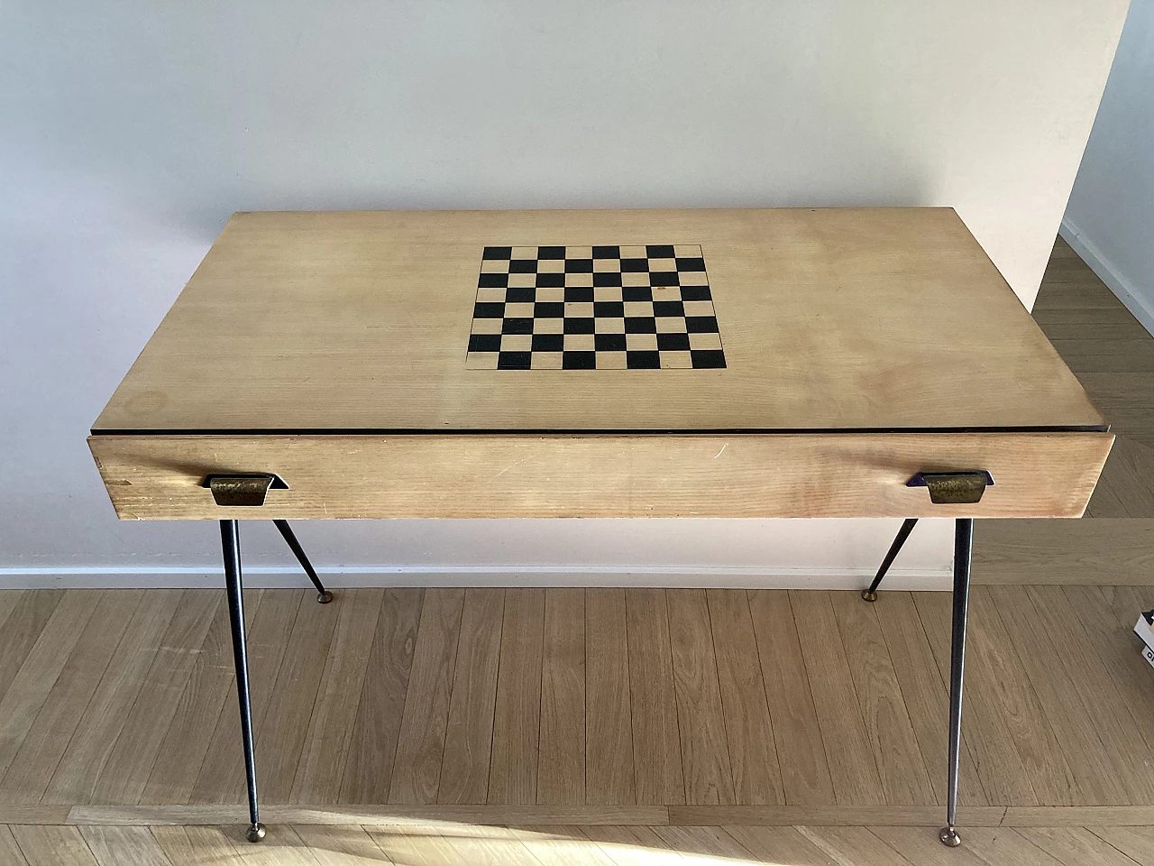 Mid-Century Silvio Cavatorta wooden desk with chessboard, 1955 6