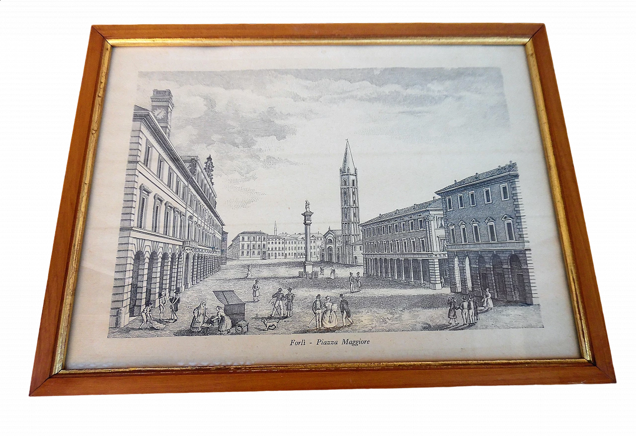 4 Engravings of views with frame, 19th century 5