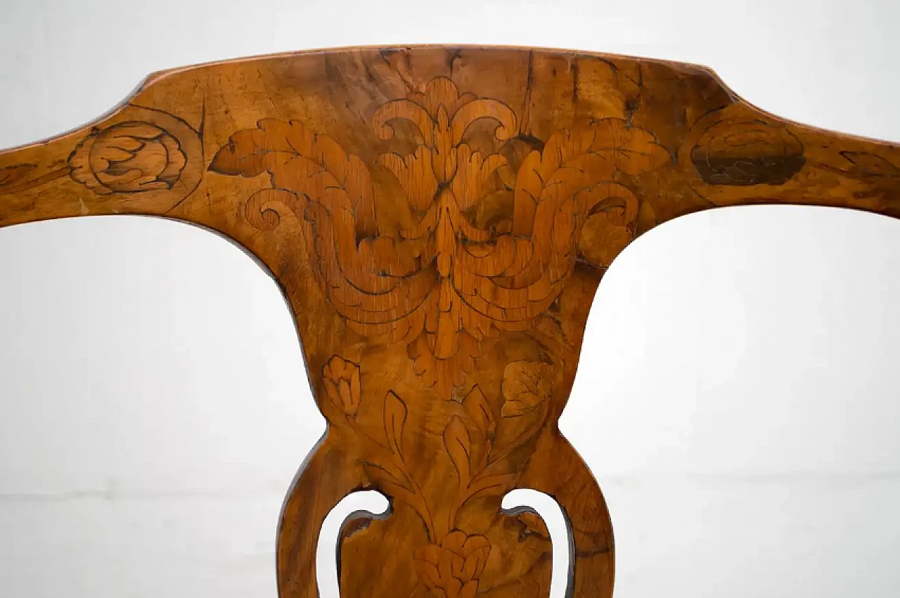 4 Dutch walnut chairs with maple inlays, early 20th century 9