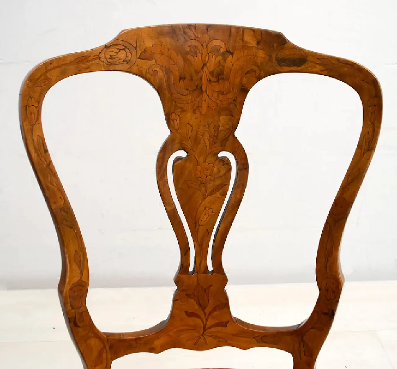 4 Dutch walnut chairs with maple inlays, early 20th century 10