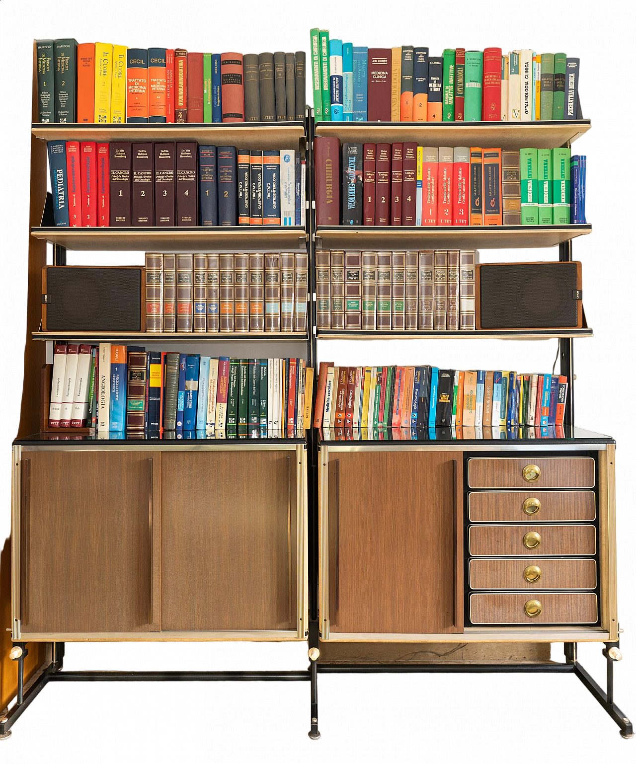 Modular wooden bookcase attributed to Umberto Mascagni, 1960s 11